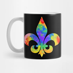 Tie Dye Fleur De Lis Mug